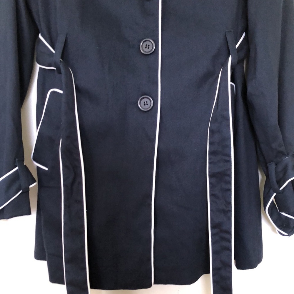 Studio by JPR Dark Blue Trench Coat with White Accents - Picture 2 of 7
